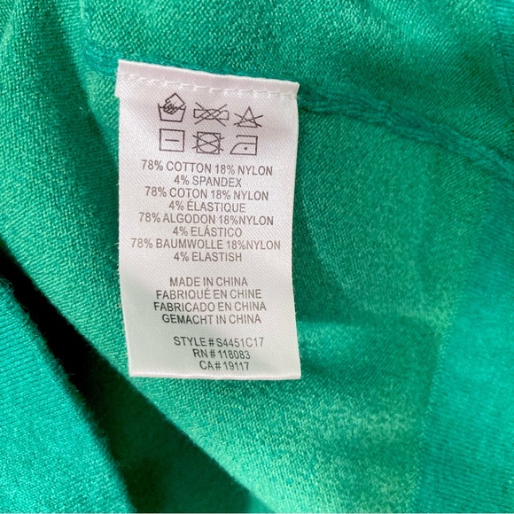 Minnie Rose Cardigan Sweater Colorblock Green/Red/Black Cotton Blend Button-Down - Picture 3 of 4